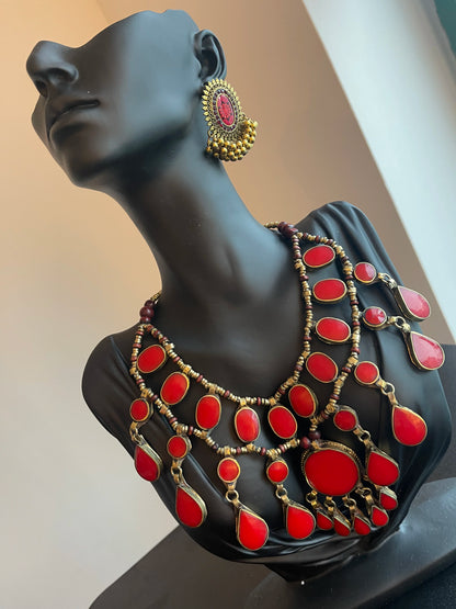 Red Tribal Necklace